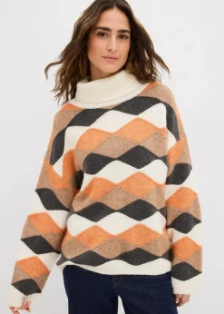 Rollkragenpullover mit Muster