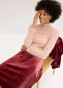 Rollkragenshirt aus Spitze