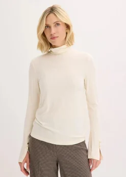 Rollkragenshirt mit dekorativen Knöpfen