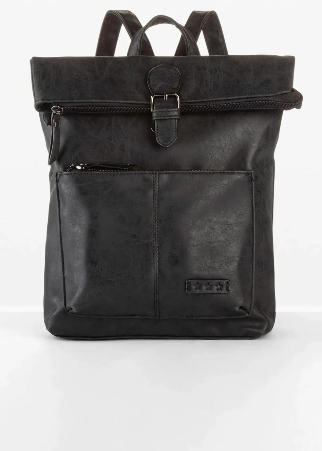 Rucksack mit Außentasche und Schnallendetail