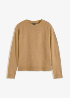 Rundhalspullover mit überschnittener Schulter