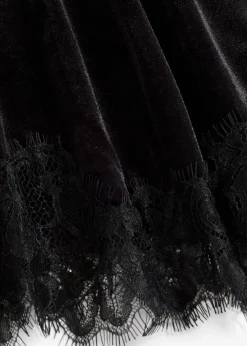 Samtshirt mit Spitze