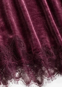 Samtshirt mit Spitze