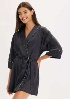 Satin Kimono mit Glanzeffekt