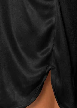 Satin Kimono mit Spitze