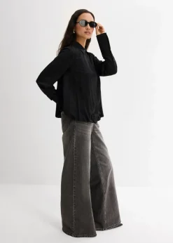 Satinbluse aus Viskose-Mix