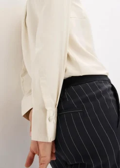 Satinbluse mit abnehmbarer Krawatte (2-tlg.)