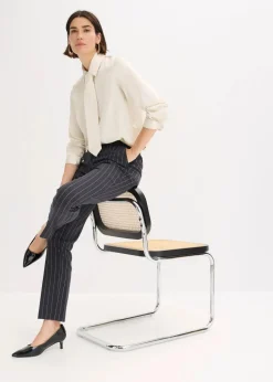 Satinbluse mit abnehmbarer Krawatte (2-tlg.)