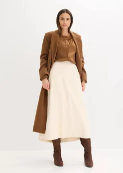 Satinbluse mit Spitzenbändern