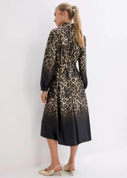 Satin-Hemdblusenkleid