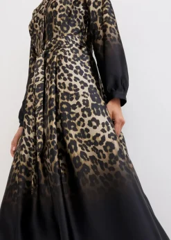 Satin-Hemdblusenkleid