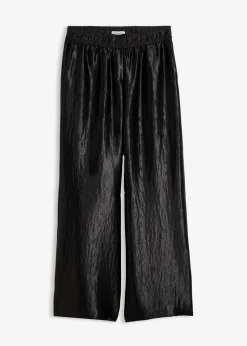 Satinierte Palazzo-Hose mit Bequembund