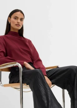 Satinierte Palazzo-Hose mit Bequembund