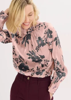 Satin-Tunika mit Viskose