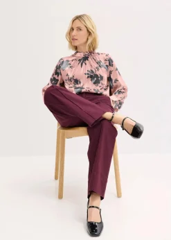 Satin-Tunika mit Viskose