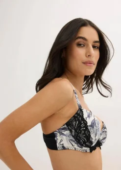 Schalen-BH aus bedrucktem Satin