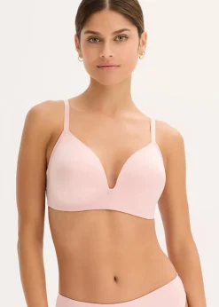 Schalen-BH ohne Bügel aus glänzendem Material