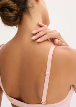 Schalen-BH ohne Bügel aus glänzendem Material