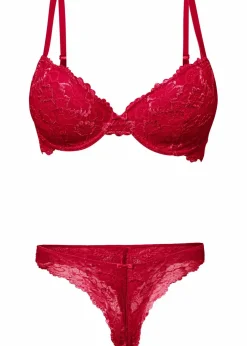 Schalen-BH +String aus zarter Spitze (2-tlg.Set)