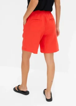 Schlupf-Bermuda aus luftigem Leinen-Mix