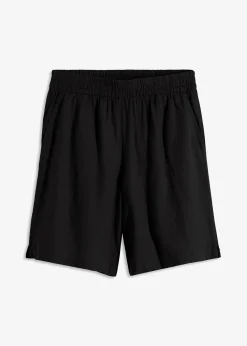 Schlupf-Bermuda aus luftigem Leinen-Mix