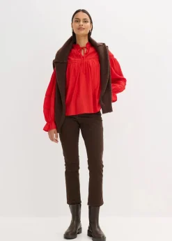 Schlupfbluse aus feinem Viskose-Mix