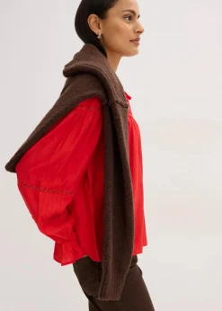 Schlupfbluse aus feinem Viskose-Mix