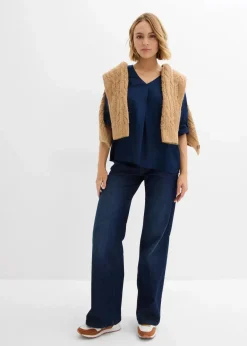 Schlupfbluse aus fließender Viskose