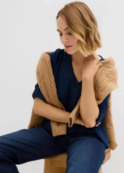 Schlupfbluse aus fließender Viskose