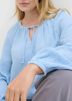 Schlupfbluse aus luftigem Musselin