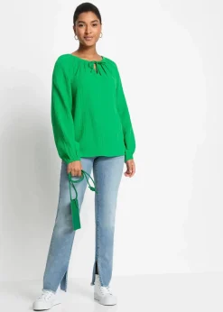 Schlupfbluse aus luftigem Musselin