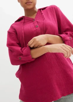 Schlupfbluse aus luftigem Musselin