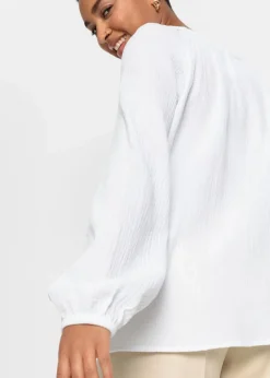 Schlupfbluse aus luftigem Musselin