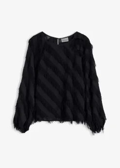 Schlupfbluse mit Fransen-Details