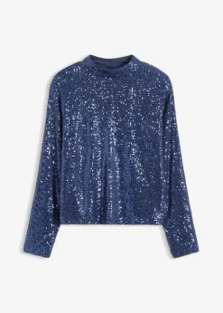 Schlupfbluse mit Pailletten