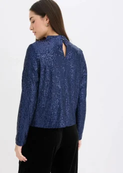 Schlupfbluse mit Pailletten