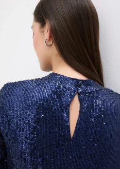 Schlupfbluse mit Pailletten