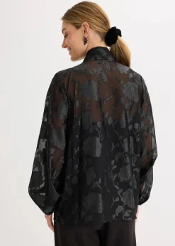 Schlupfbluse mit Stickerei