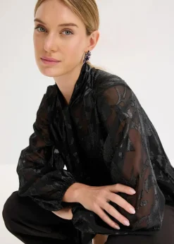 Schlupfbluse mit Stickerei