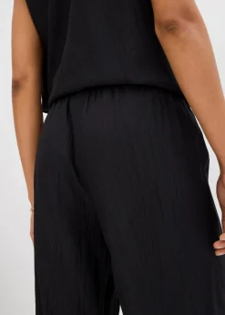 Schlupfhose aus strukturiertem Viskose-Mix