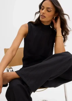 Schlupfhose aus strukturiertem Viskose-Mix