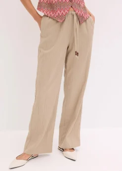 Schlupfhose aus strukturiertem Crinkle