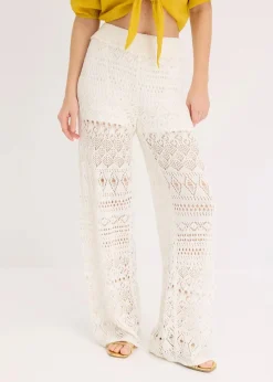 Schlupfhose mit Lochstrickmuster