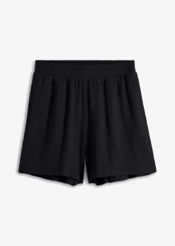 Schlupf-Shorts mit hohem Bund aus Strukturjersey