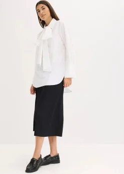 Schluppenbluse aus reiner Baumwolle