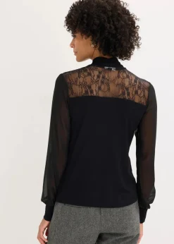 Schluppenshirt mit Spitze