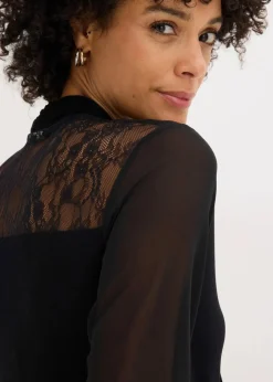 Schluppenshirt mit Spitze