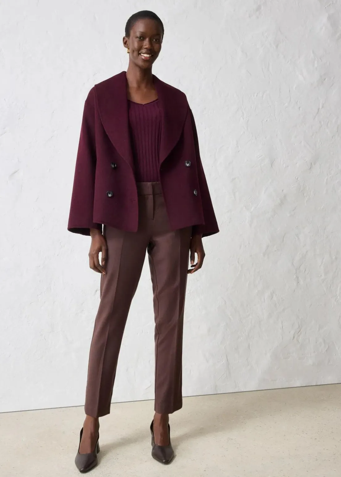 Schmale Hose mit weichem Wollanteil