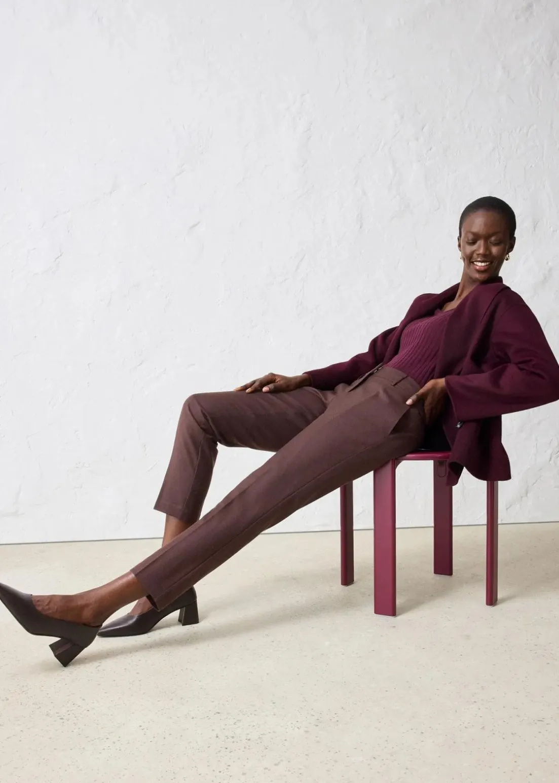 Schmale Hose mit weichem Wollanteil