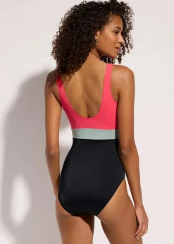 Schnelltrocknender Badeanzug mit Colorblocking